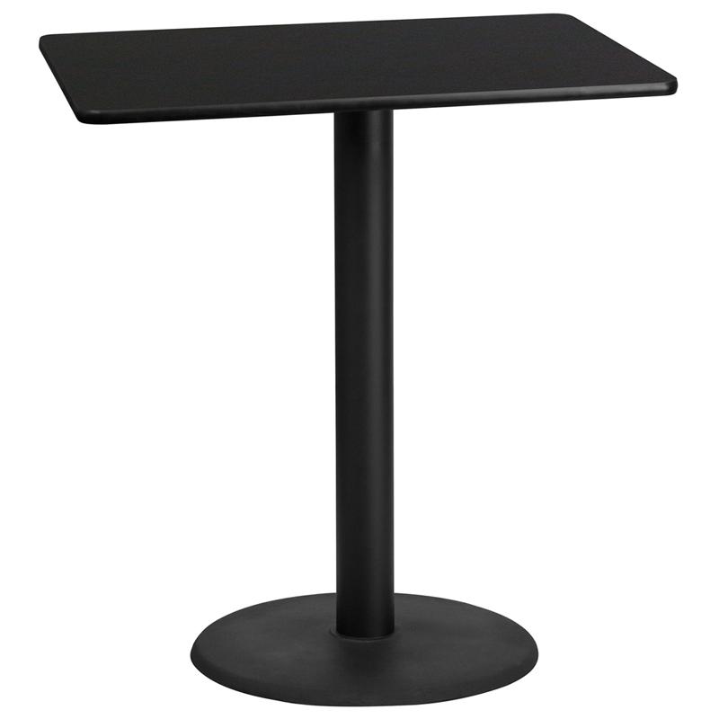 Flash Furniture 30” x 42” Rectangular Black Laminate Table Top with 24” Round Bar Height Table Base – XU-BLKTB-3042-TR24B-GG Online now