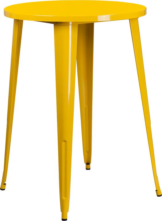 Flash Furniture 30” Round Yellow Metal Indoor-Outdoor Bar Height Table – CH-51090-40-YL-GG Online now