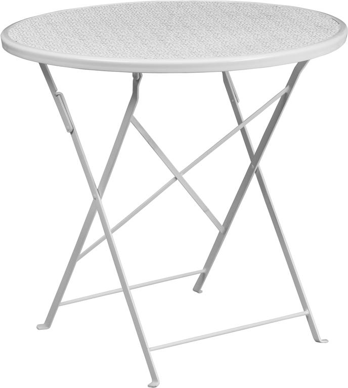Flash Furniture 30” Round White Indoor-Outdoor Steel Folding Patio Table – CO-4-WH-GG Online Sale
