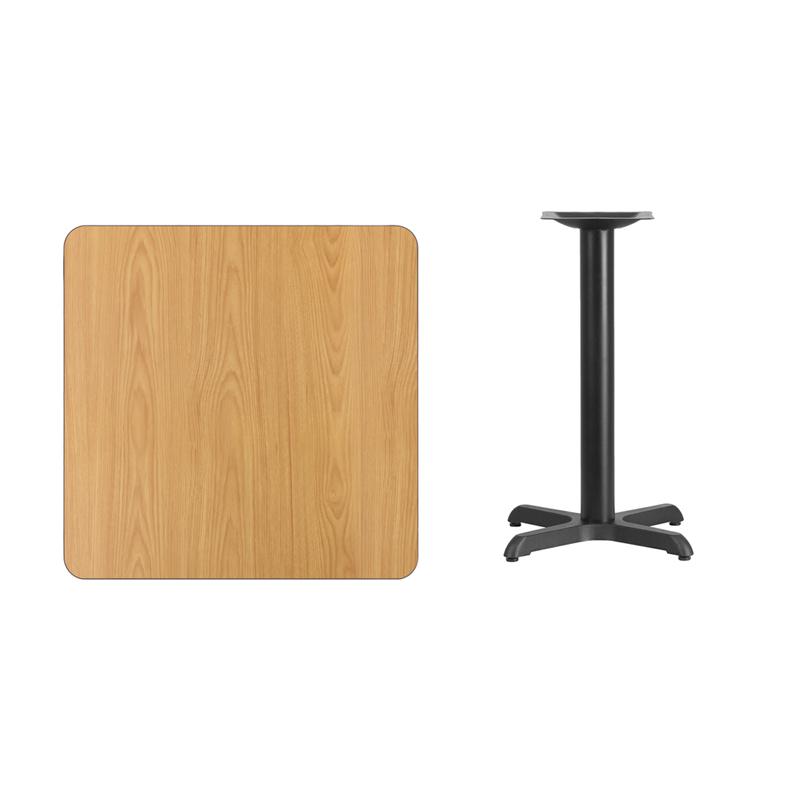 Flash Furniture 30” Square Natural Laminate Table Top with 22” x 22” Table Height Base – XU-NATTB-3030-T2222-GG Online