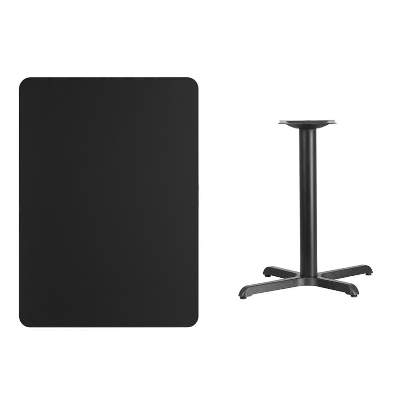 Flash Furniture 30” x 42” Rectangular Black Laminate Table Top with 22” x 30” Table Height Base – XU-BLKTB-3042-T2230-GG Online