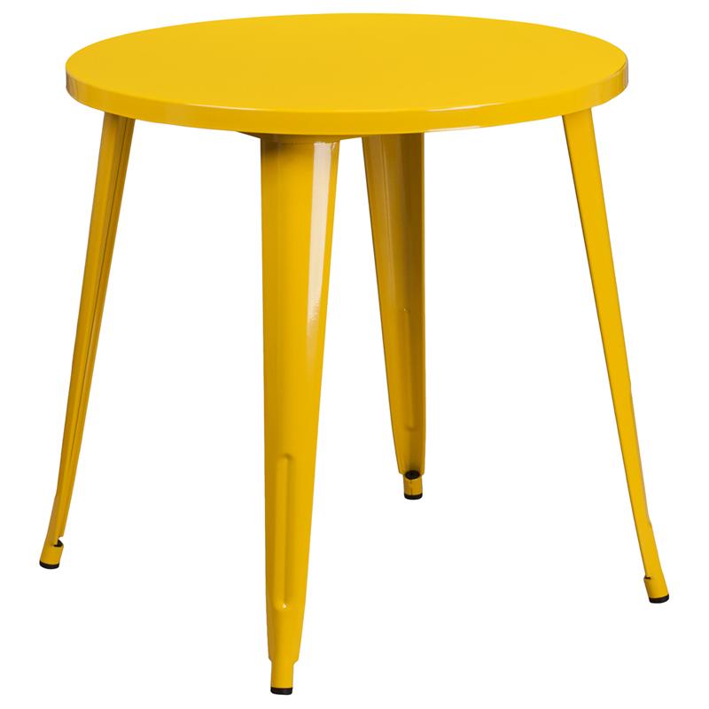 Flash Furniture 30” Round Yellow Metal Indoor-Outdoor Table – CH-51090-29-YL-GG Online