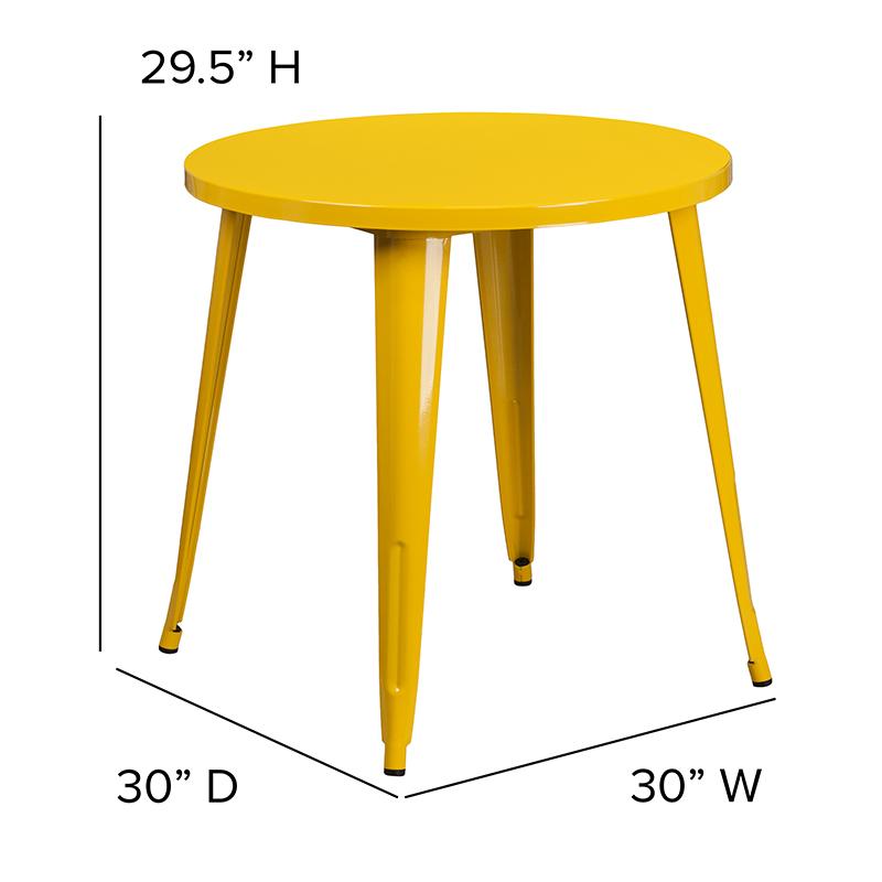Flash Furniture 30” Round Yellow Metal Indoor-Outdoor Table – CH-51090-29-YL-GG Online