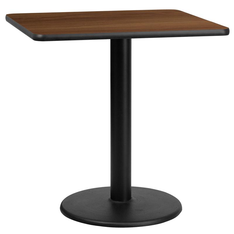 Flash Furniture 30” Square Walnut Laminate Table Top with 18” Round Table Height Base – XU-WALTB-3030-TR18-GG Discount