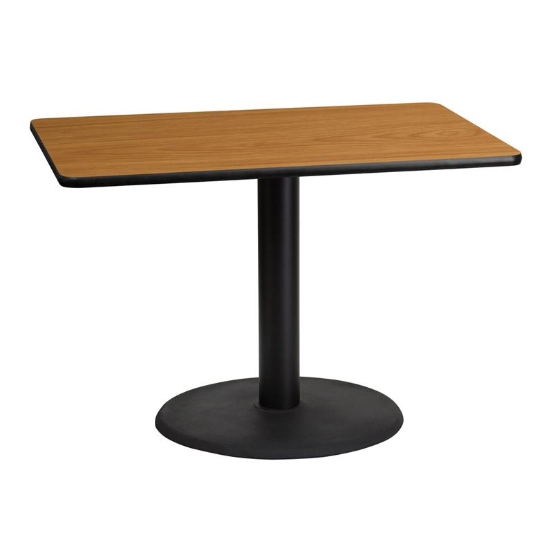 Flash Furniture 30” x 42” Rectangular Natural Laminate Table Top with 24” Round Table Height Base – XU-NATTB-3042-TR24-GG Sale