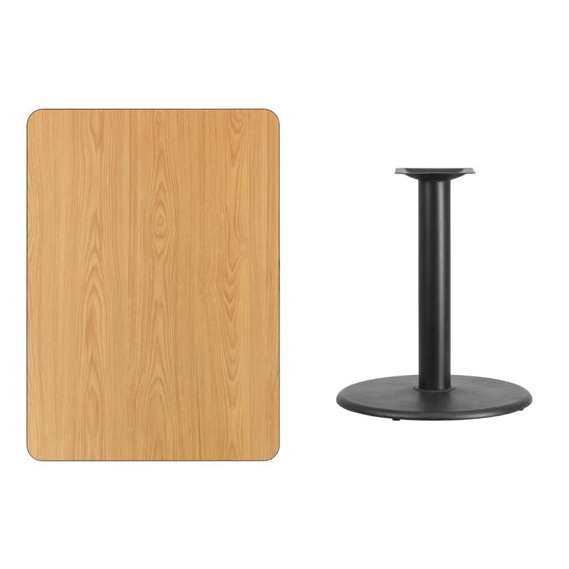 Flash Furniture 30” x 42” Rectangular Natural Laminate Table Top with 24” Round Table Height Base – XU-NATTB-3042-TR24-GG Sale