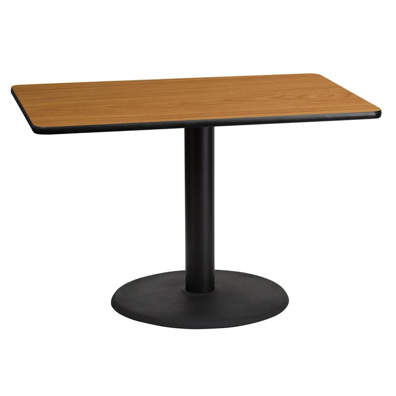 Flash Furniture 30” x 45” Rectangular Natural Laminate Table Top with 24” Round Table Height Base – XU-NATTB-3045-TR24-GG Fashion