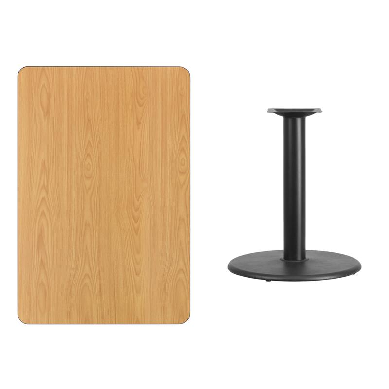 Flash Furniture 30” x 45” Rectangular Natural Laminate Table Top with 24” Round Table Height Base – XU-NATTB-3045-TR24-GG Fashion