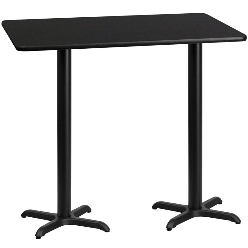Flash Furniture 30” x 60” Rectangular Black Laminate Table Top with 22” x 22” Bar Height Table Bases – XU-BLKTB-3060-T2222B-GG Sale