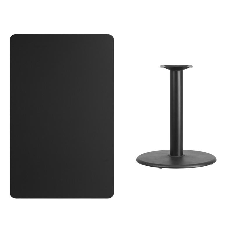 Flash Furniture 30” x 48” Rectangular Black Laminate Table Top with 24” Round Table Height Base – XU-BLKTB-3048-TR24-GG Online