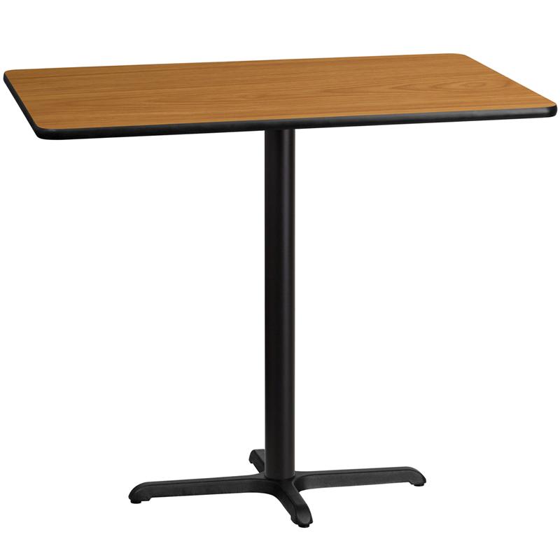 Flash Furniture 30” x 48” Rectangular Natural Laminate Table Top with 22” x 30” Bar Height Table Base – XU-NATTB-3048-T2230B-GG on Sale