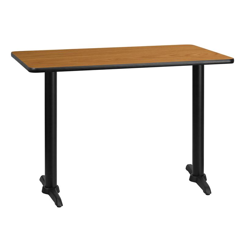 Flash Furniture 30” x 42” Rectangular Natural Laminate Table Top with 5” x 22” Table Height Bases – XU-NATTB-3042-T0522-GG on Sale