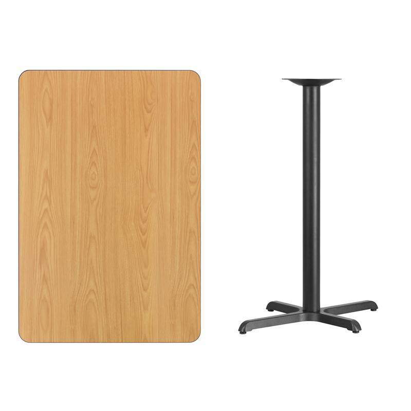 Flash Furniture 30” x 45” Rectangular Natural Laminate Table Top with 22” x 30” Bar Height Table Base – XU-NATTB-3045-T2230B-GG Online now