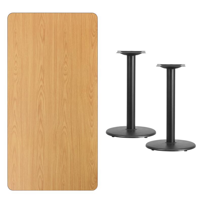 Flash Furniture 30” x 60” Rectangular Natural Laminate Table Top with 18” Round Table Height Bases – XU-NATTB-3060-TR18-GG Sale