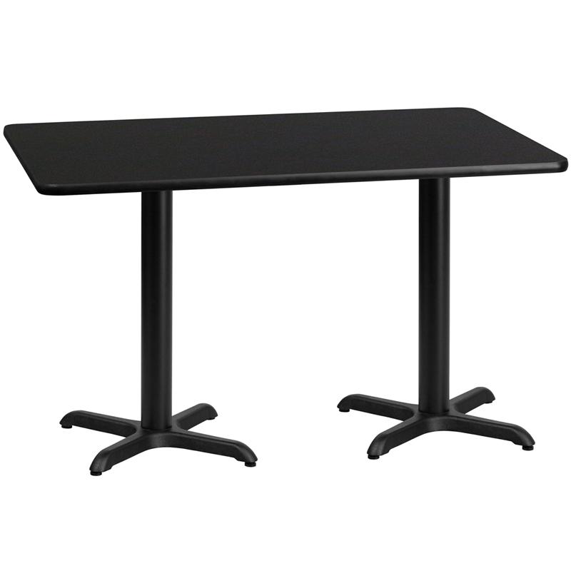 Flash Furniture 30” x 60” Rectangular Black Laminate Table Top with 22” x 22” Table Height Bases – XU-BLKTB-3060-T2222-GG Sale