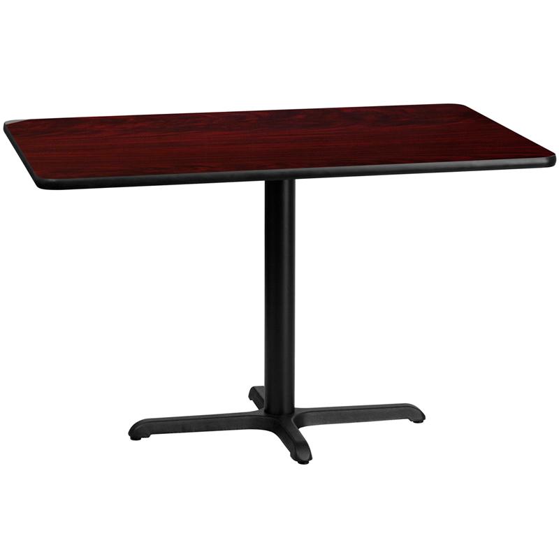 Flash Furniture 30” x 48” Rectangular Mahogany Laminate Table Top with 22” x 30” Table Height Base – XU-MAHTB-3048-T2230-GG Online now