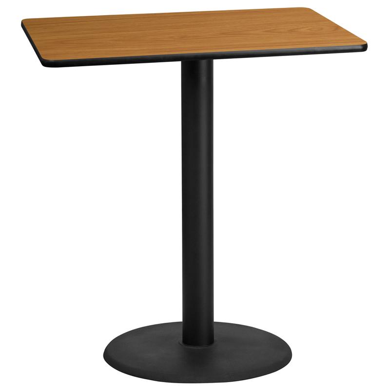 Flash Furniture 30” x 42” Rectangular Natural Laminate Table Top with 24” Round Bar Height Table Base – XU-NATTB-3042-TR24B-GG Online