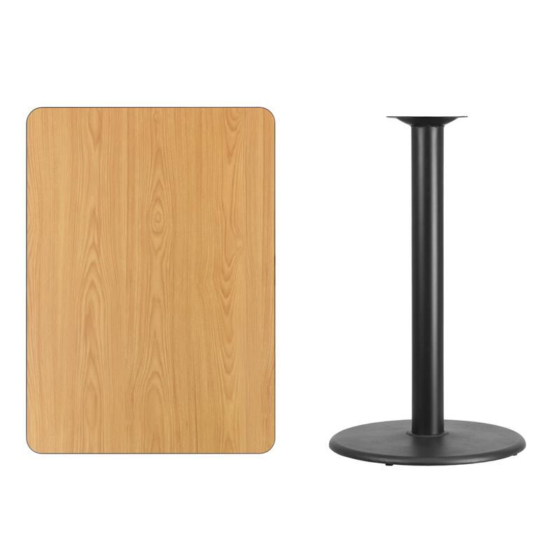 Flash Furniture 30” x 42” Rectangular Natural Laminate Table Top with 24” Round Bar Height Table Base – XU-NATTB-3042-TR24B-GG Online