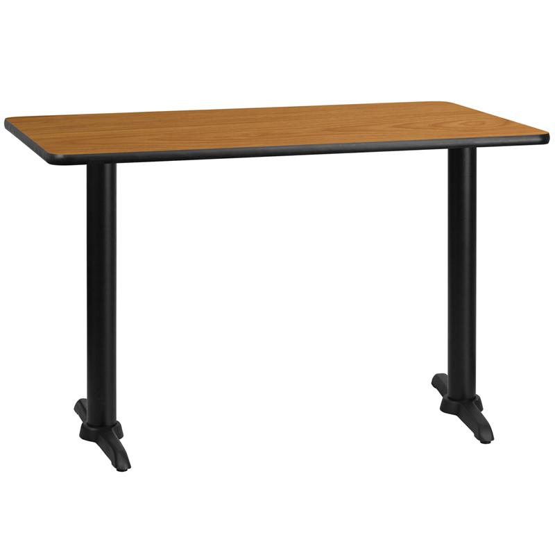 Flash Furniture 30” x 48” Rectangular Natural Laminate Table Top with 5” x 22” Table Height Bases – XU-NATTB-3048-T0522-GG Discount