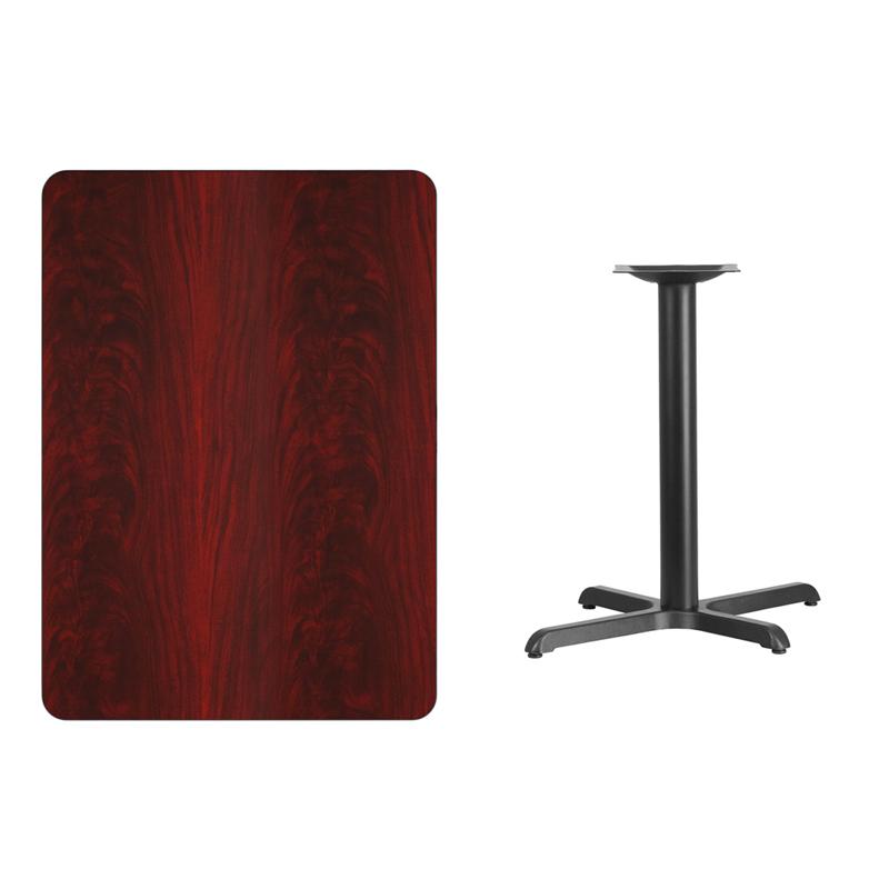 Flash Furniture 30” x 42” Rectangular Mahogany Laminate Table Top with 22” x 30” Table Height Base – XU-MAHTB-3042-T2230-GG Discount