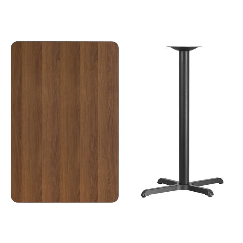 Flash Furniture 30” x 45” Rectangular Walnut Laminate Table Top with 22” x 30” Bar Height Table Base – XU-WALTB-3045-T2230B-GG Sale