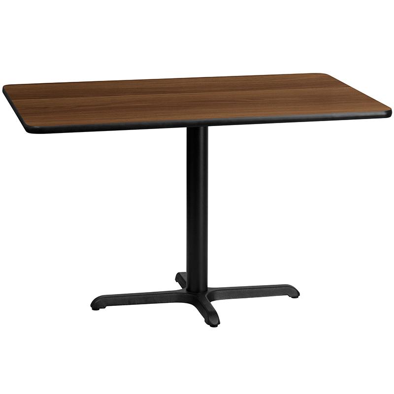 Flash Furniture 30” x 48” Rectangular Walnut Laminate Table Top with 22” x 30” Table Height Base – XU-WALTB-3048-T2230-GG Online Hot Sale