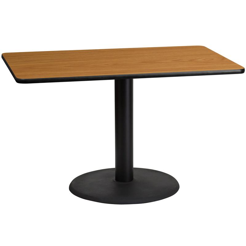 Flash Furniture 30” x 48” Rectangular Natural Laminate Table Top with 24” Round Table Height Base – XU-NATTB-3048-TR24-GG Discount
