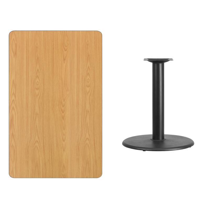 Flash Furniture 30” x 48” Rectangular Natural Laminate Table Top with 24” Round Table Height Base – XU-NATTB-3048-TR24-GG Discount