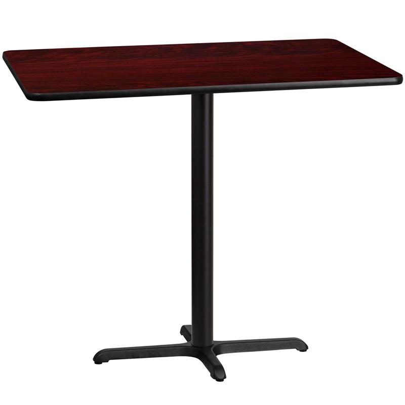 Flash Furniture 30” x 48” Rectangular Mahogany Laminate Table Top with 22” x 30” Bar Height Table Base – XU-MAHTB-3048-T2230B-GG Online Sale