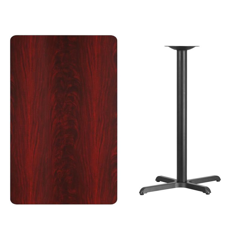 Flash Furniture 30” x 48” Rectangular Mahogany Laminate Table Top with 22” x 30” Bar Height Table Base – XU-MAHTB-3048-T2230B-GG Online Sale