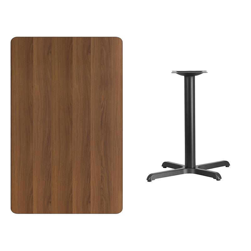 Flash Furniture 30” x 48” Rectangular Walnut Laminate Table Top with 22” x 30” Bar Height Table Base – XU-WALTB-3048-T2230B-GG Online now