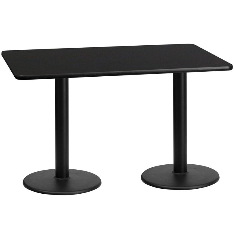 Flash Furniture 30” x 60” Rectangular Black Laminate Table Top with 18” Round Table Height Bases – XU-BLKTB-3060-TR18-GG Online Sale