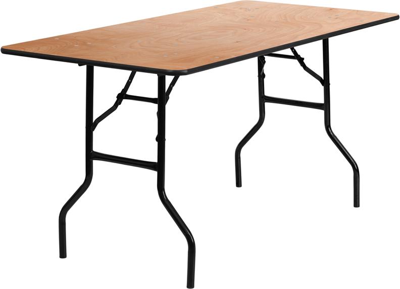 Flash Furniture 30” x 60” Rectangular Wood Folding Banquet Table with Clear Coated Finished Top – YT-WTFT30X60-TBL-GG Sale