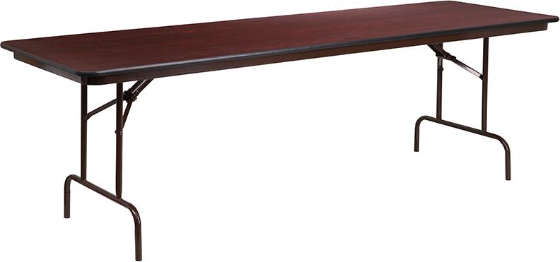 Flash Furniture 30” x 96” Rectangular High Pressure Mahogany Laminate Folding Banquet Table – YT-3096-HIGH-WAL-GG Online Hot Sale