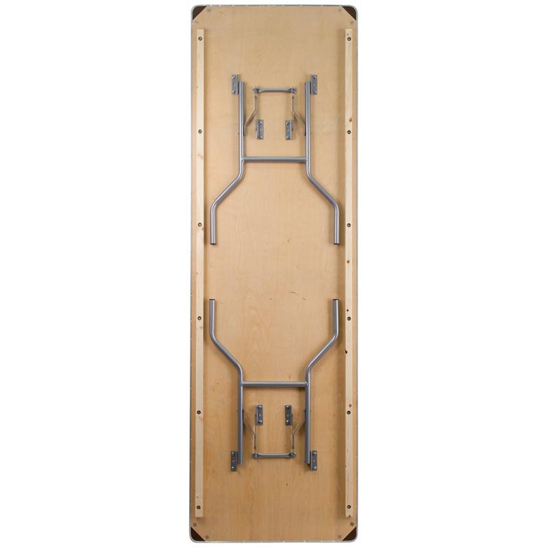 Flash Furniture 30” x 96” Rectangular HEAVY DUTY Birchwood Folding Banquet Table with METAL Edges and Protective Corner Guards – XA-3096-BIRCH-M-GG Online Sale