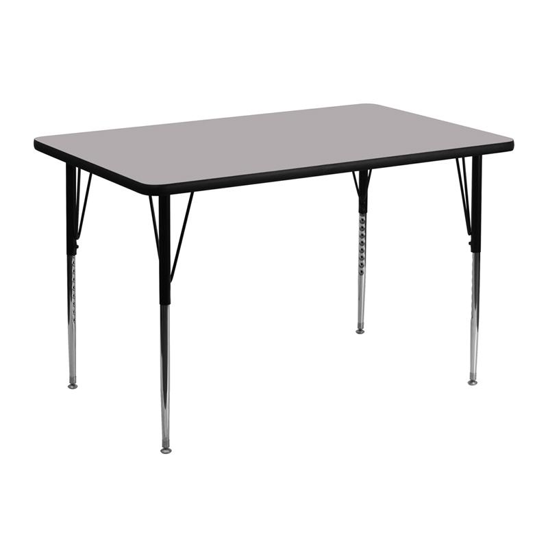 Flash Furniture 30”W x 48”L Rectangular Grey Thermal Laminate Activity Table – Standard Height Adjustable Legs – XU-A3048-REC-GY-T-A-GG Online Sale