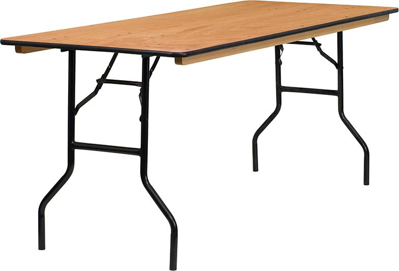 Flash Furniture 30” x 72” Rectangular Wood Folding Banquet Table with Clear Coated Finished Top – YT-WTFT30X72-TBL-GG Supply