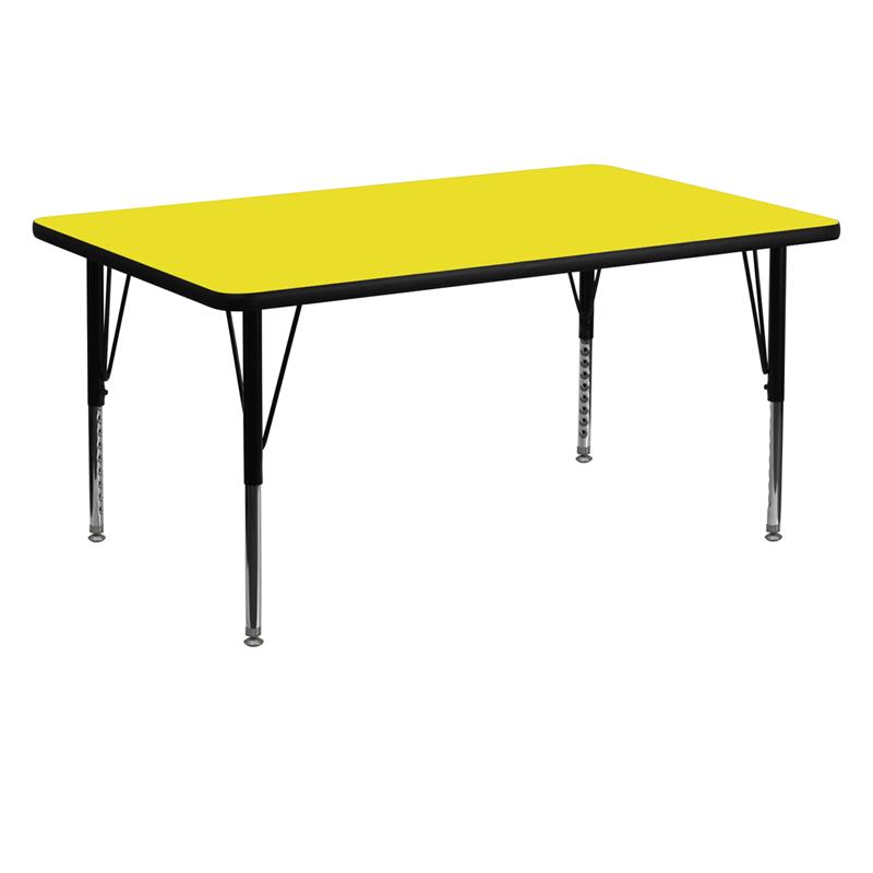 Flash Furniture 30”W x 60”L Rectangular Yellow HP Laminate Activity Table – Height Adjustable Short Legs – XU-A3060-REC-YEL-H-P-GG Sale
