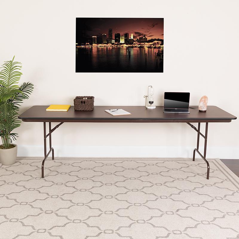 Flash Furniture 30” x 96” Rectangular Mahogany Melamine Laminate Folding Banquet Table – YT-3096-MEL-WAL-GG Sale