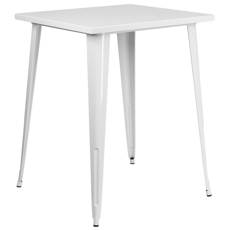 Flash Furniture 31.5” Square White Metal Indoor-Outdoor Bar Height Table – CH-51040-40-WH-GG Online now