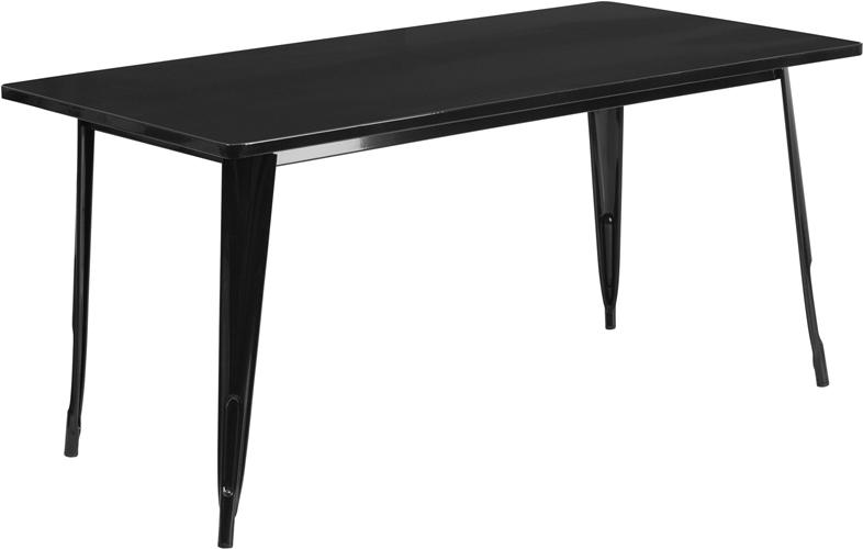 Flash Furniture 31.5” x 63” Rectangular Black Metal Indoor-Outdoor Table – ET-CT005-BK-GG Online now