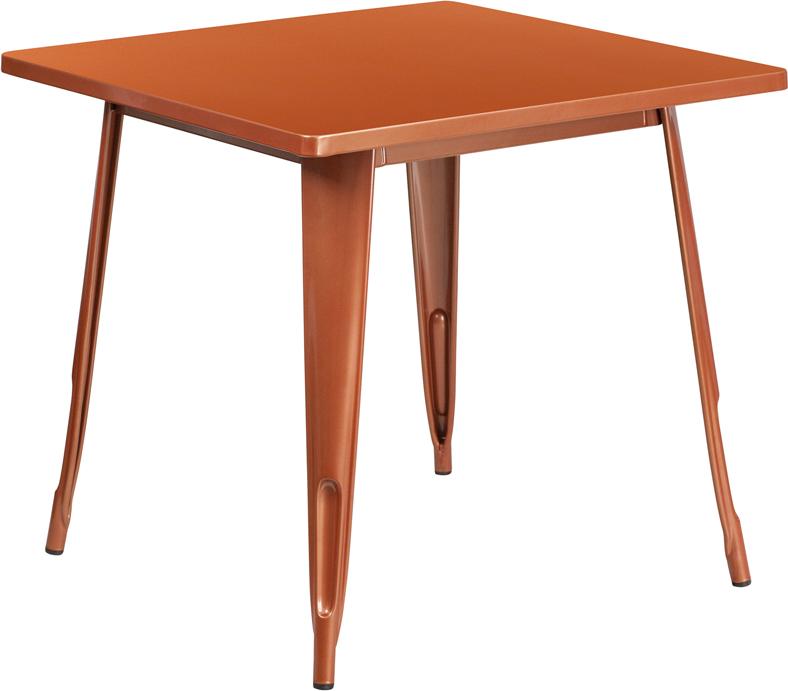 Flash Furniture 31.5” Square Copper Metal Indoor-Outdoor Table – ET-CT002-1-POC-GG Sale