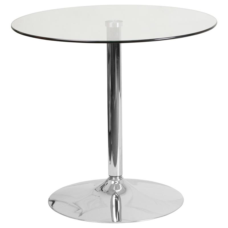 Flash Furniture 31.5” Round Glass Table with 29”H Chrome Base – CH-7-GG on Sale