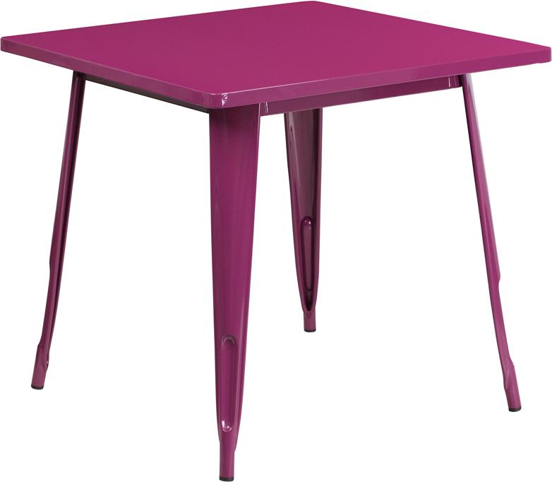 Flash Furniture 31.5” Square Purple Metal Indoor-Outdoor Table – ET-CT002-1-PUR-GG Sale