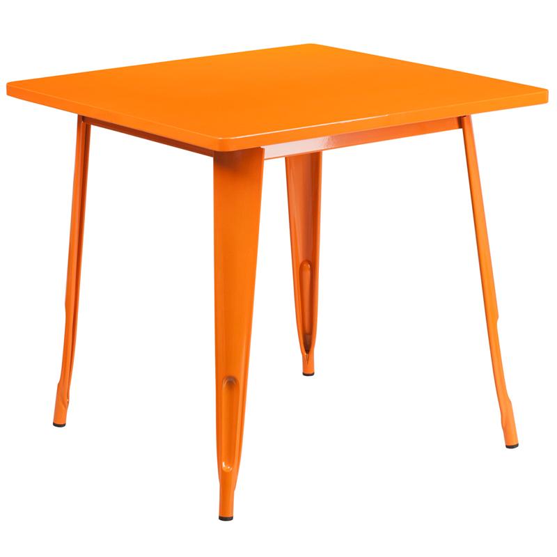 Flash Furniture 31.5” Square Orange Metal Indoor-Outdoor Table – ET-CT002-1-OR-GG Discount