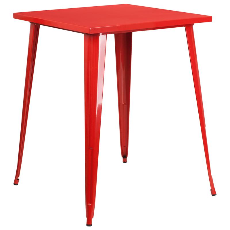 Flash Furniture 31.5” Square Red Metal Indoor-Outdoor Bar Height Table – CH-51040-40-RED-GG Online now