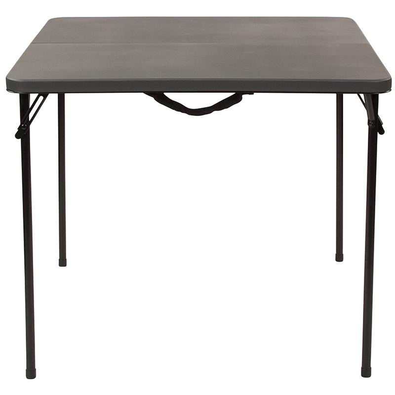 Flash Furniture 34” Square Bi-Fold Dark Gray Plastic Folding Table with Carrying Handle – DAD-LF-86-DG-GG Discount