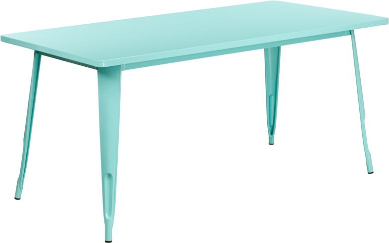 Flash Furniture 31.5” x 63” Rectangular Mint Green Metal Indoor-Outdoor Table – ET-CT005-MINT-GG Discount