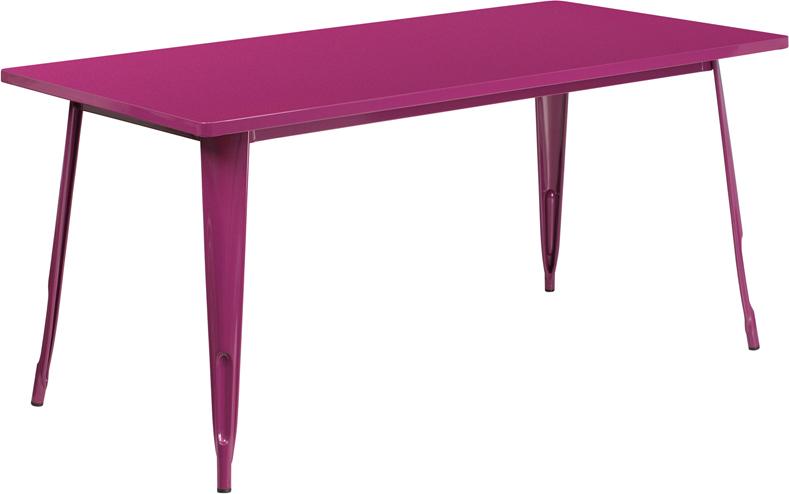 Flash Furniture 31.5” x 63” Rectangular Purple Metal Indoor-Outdoor Table – ET-CT005-PUR-GG Online Sale