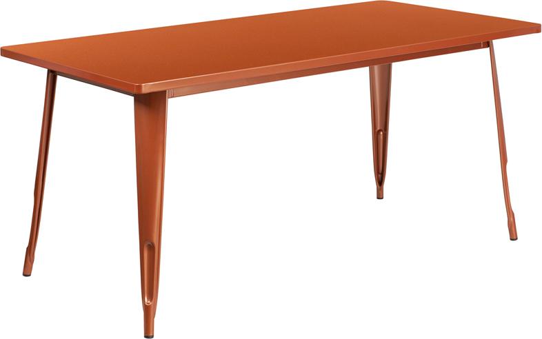 Flash Furniture 31.5” x 63” Rectangular Copper Metal Indoor-Outdoor Table – ET-CT005-POC-GG Sale